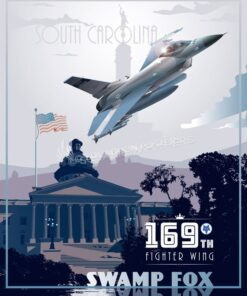 McEntire JNGB, 169 FW McEntire-Joint-National-Guard-Base_F-16_169th_FW_v2-SP01240-featured-aircraft-lithograph-vintage-airplane-poster-art