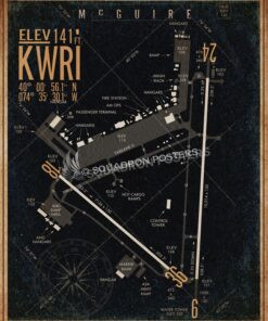 McGuire AFB KWRI Airfield Map Art