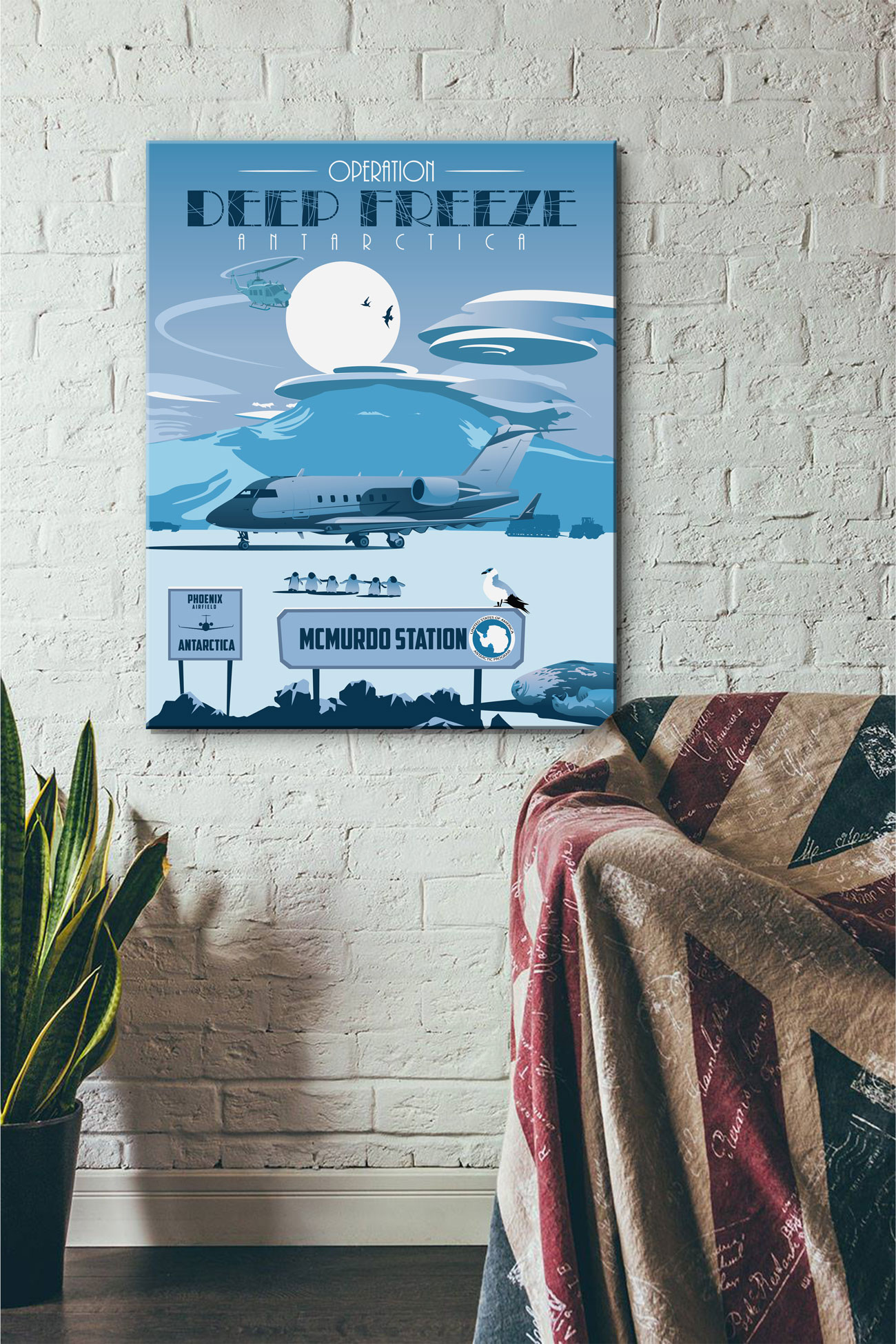 McMurdo Station Antarctica Phoenix Airfield CL-601 canvas art sp02069