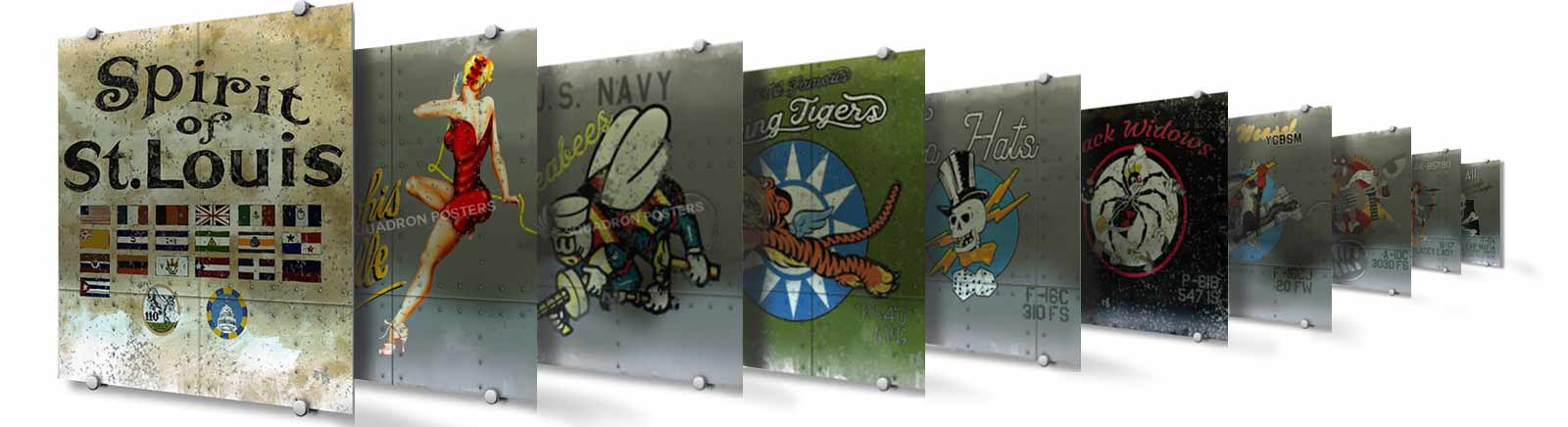WWII Metal Nose Art wall art panel gift painting aluminum