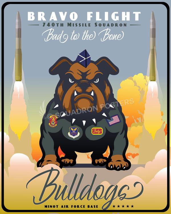 Minot AFB 740th MS Bravo Flight Bulldogs Art