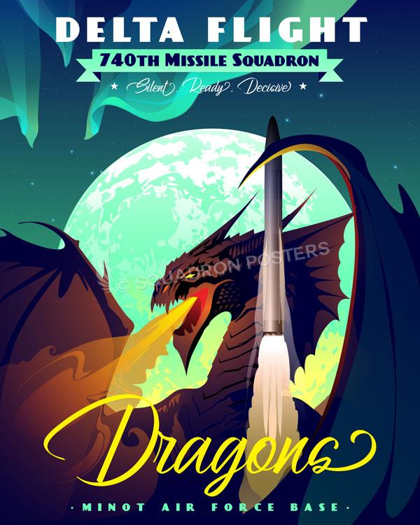 Minot AFB 740th MS Delta Flight Dragons Art