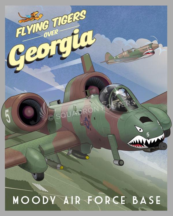 Moody-AFB-A-10-Flying-Tigers-featured-aircraft-lithograph-vintage-airplane-poster.jpg
