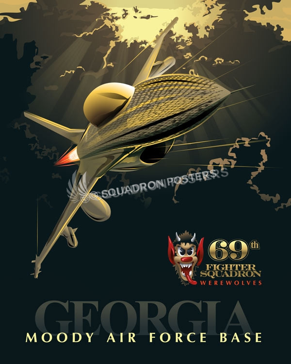 Moody F-16 69th FS Warewolfs SP00706 feature-vintage-print