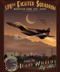 Mountain Home F-15C 390 FS SP00518-vintage-military-aviation-travel-poster-art-print-gift