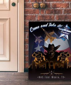 NAS Fort Worth, VMFA-112 FA-18 vintage style military aviation canvas art by Squadron Posters SP01168