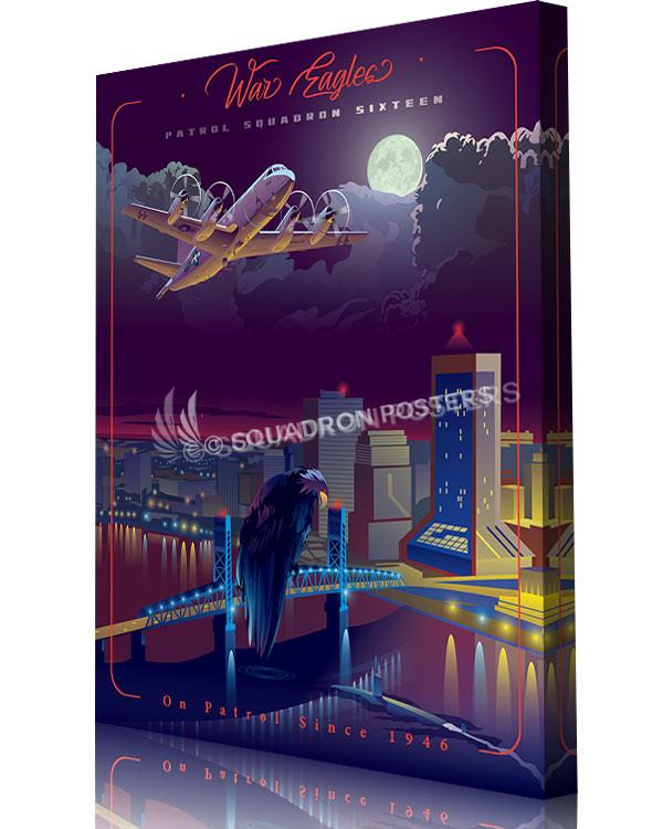 NAS Jacksonville VP-16 P-3 canvas poster art by Squadron Posters