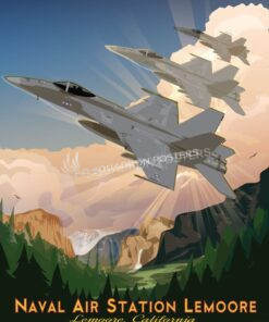 NAS Lemoore - F-18 art by - Squadron Posters! Military aviation travel poster art.