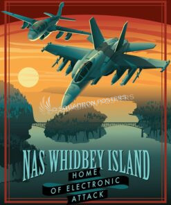 NAS Whidbey Island EA-18G, EA-6B NAS_Whidbey_EA-18_P8-A_Generic_SP01423-featured-aircraft-lithograph-vintage-airplane-poster-art