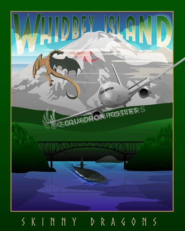 NAS_Whidbey_Island_WA_VP-4_P-8A_GENERIC_GREEN_v2_SP01519-featured-aircraft-lithograph-vintage-airplane-poster