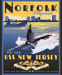 NB Norfolk Virginia Class Submarine USS New Jersey SSN 796 Art