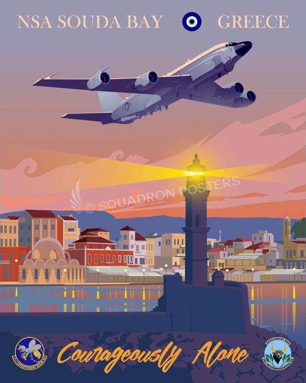NSA Souda Bay Greece Det 1 95th RS 21st ERS Art by - Squadron Posters!