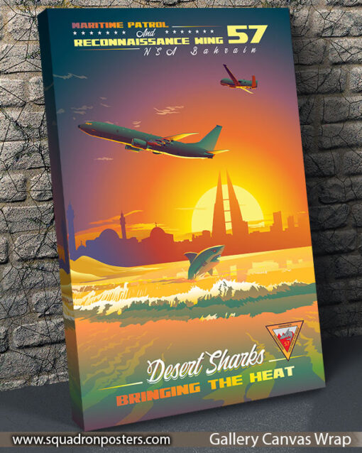 NSA Bahrain CTF-57 Desert Sharks Art - Squadron Posters