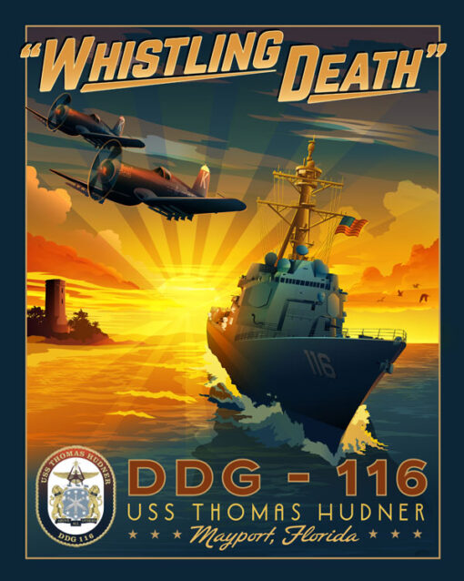 NS Mayport DDG-116 USS Thomas Hudner Art - Squadron Posters