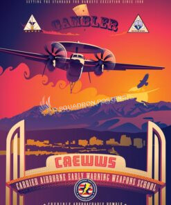 NAS Fallon CAEWWS E-2 Hawkeye nas_fallon_nevada_e-2_caewws_sp01207-featured-aircraft-lithograph-vintage-airplane-poster-art