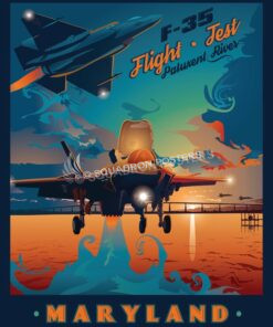 Naval Air Station Patuxent River F-35 Flight Test Nas_Patuxent_River_F-35_GENERIC_v1_SP01479-featured-aircraft-lithograph-vintage-airplane-poster-art