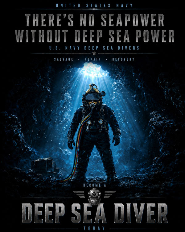 U.S. Navy Deep Sea Diver Art by Squadron Posters!