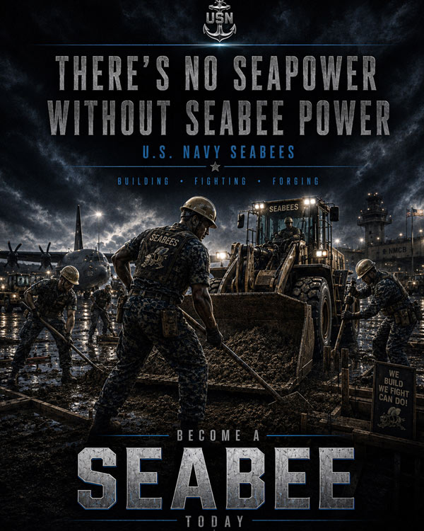 U.S. Navy Seabee Night Art by Squadron Posters!