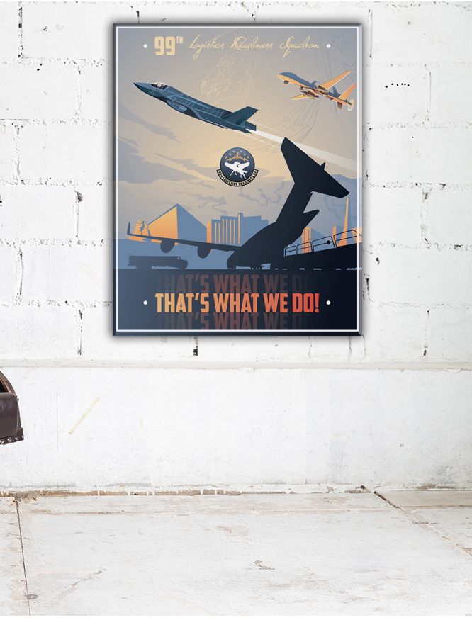Nellis AFB 99th LRS vintage style military aviation canvas art by - Squadron Posters SP01350