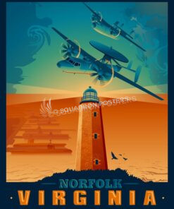 Norfolk Virginia E-2 Hawkeye C-2 Greyhound Norfolk_E-2C_GENERIC_SP01481-featured-aircraft-lithograph-vintage-airplane-poster-art