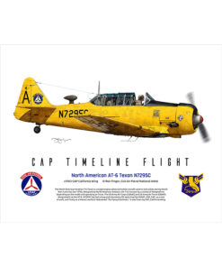 North American AT-6 Texan N7295C 16x20 FINAL Ron Finger SPN02325MFEAT-jet-black-aircraft-lithograph
