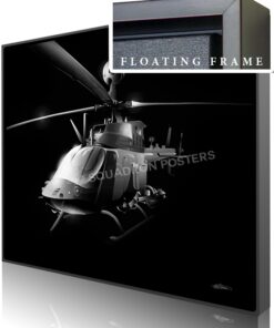 oh-58-kiowa-warrior-jet-black-sp01132-featured-canvas-framed-aircraft-lithograph-art
