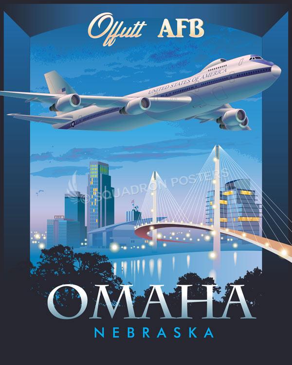 Offutt AFB Omaha Nebraska E-4B Art by Squadron Posters!