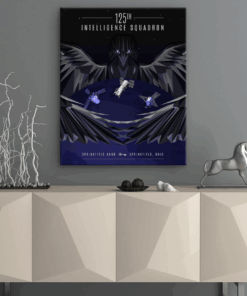 Ohio ANG 125th Intelligence Squadron vintage style military aviation canvas art by Squadron Posters! Ohio ANG 125 IS Maureen Stewart SP01822