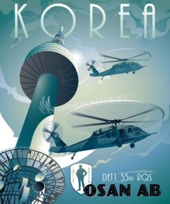 Osan AB, Korea 33rd RQS Osan 33rd RQS HH-60G SP00547-vintage-military-aviation-travel-poster-art-print-gift