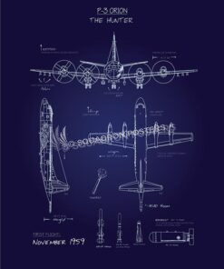 P3 Orion Blueprint Art by - Squadron Posters!