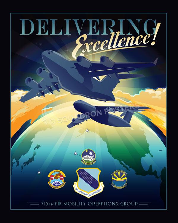 Pacific Air Forces C-17 C-5 715th AMOG New Patch Art by - Squadron Posters!