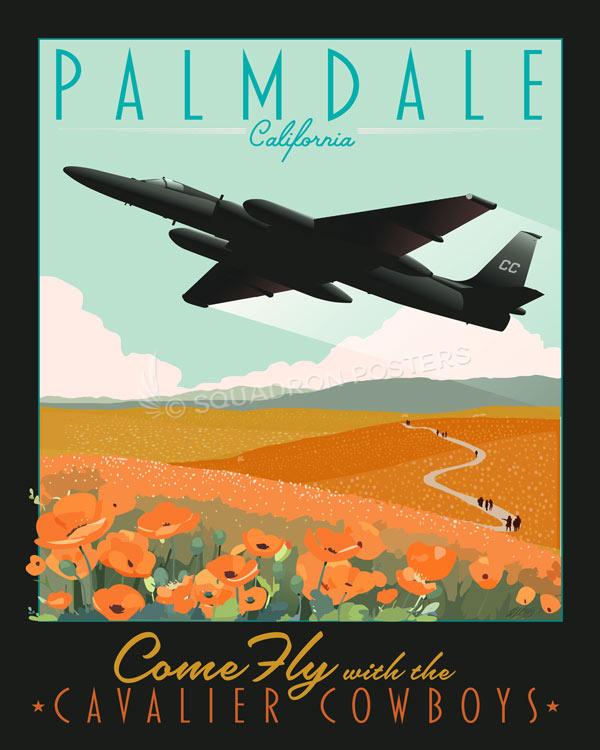 Palmdale-California-USAF-Plant-42-U-2-Det-4-featured-aircraft-lithograph-vintage-airplane-poster