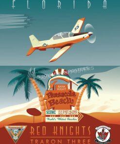 NAS Whiting Field - VT-3 pensacola_florida_t-6_vt-3_sp01204-featured-aircraft-lithograph-vintage-airplane-poster-art
