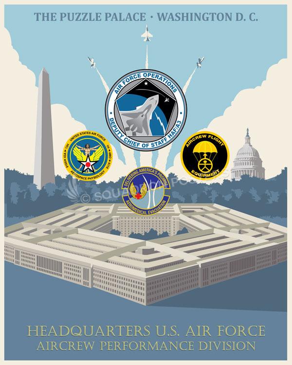 Pentagon Washington DC HQ USAF Aircrew Performance Division Art