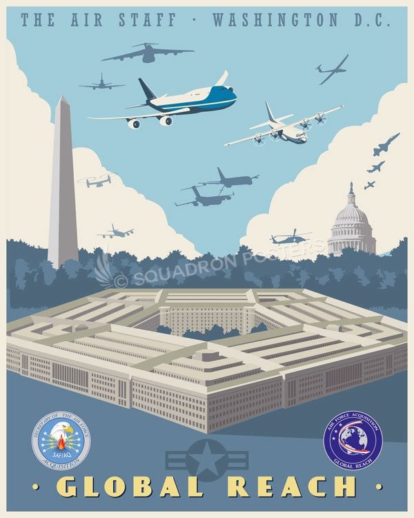 Pentagon SAF/AQQ Global Reach Directorate Pentagon_SAF_HQQ_SP01401-featured-aircraft-lithograph-vintage-airplane-poster-art