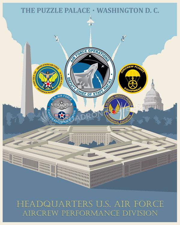 Pentagon Washington DC HQ USAF Aircrew Performance Division Art