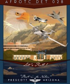 Embry–Riddle Aeronautical University Arizona AFROTC Det 028 Prescott_AZ_AFROTC_F-22_Det_028_SP01410-featured-aircraft-lithograph-vintage-airplane-poster-art
