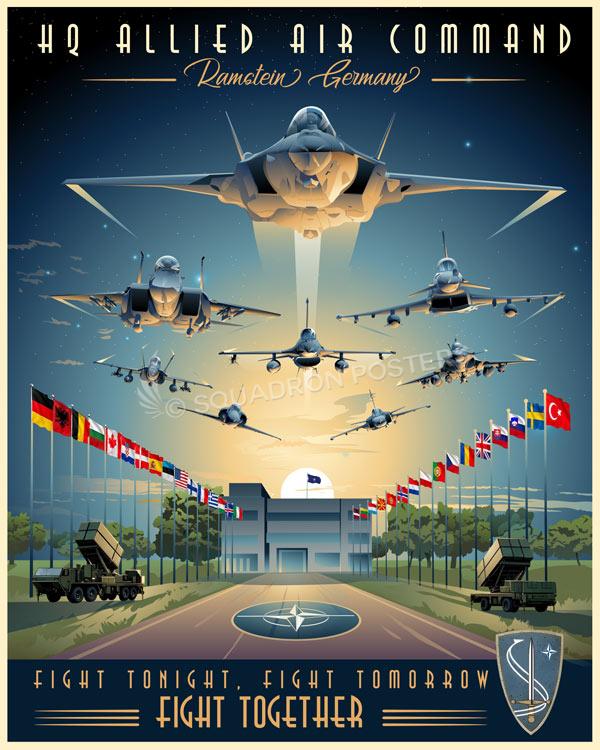 Ramstein Germany Rafale Mirage Gripen HQ Allied Air Command Art