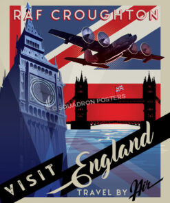 RAF-Croughton-UK-COMBAT-TALON-featured-aircraft-lithograph-vintage-airplane-poster-art