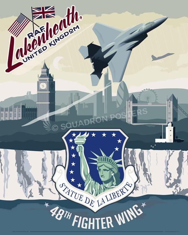 RAF Lakenheath 48 Fighter Wing poster art