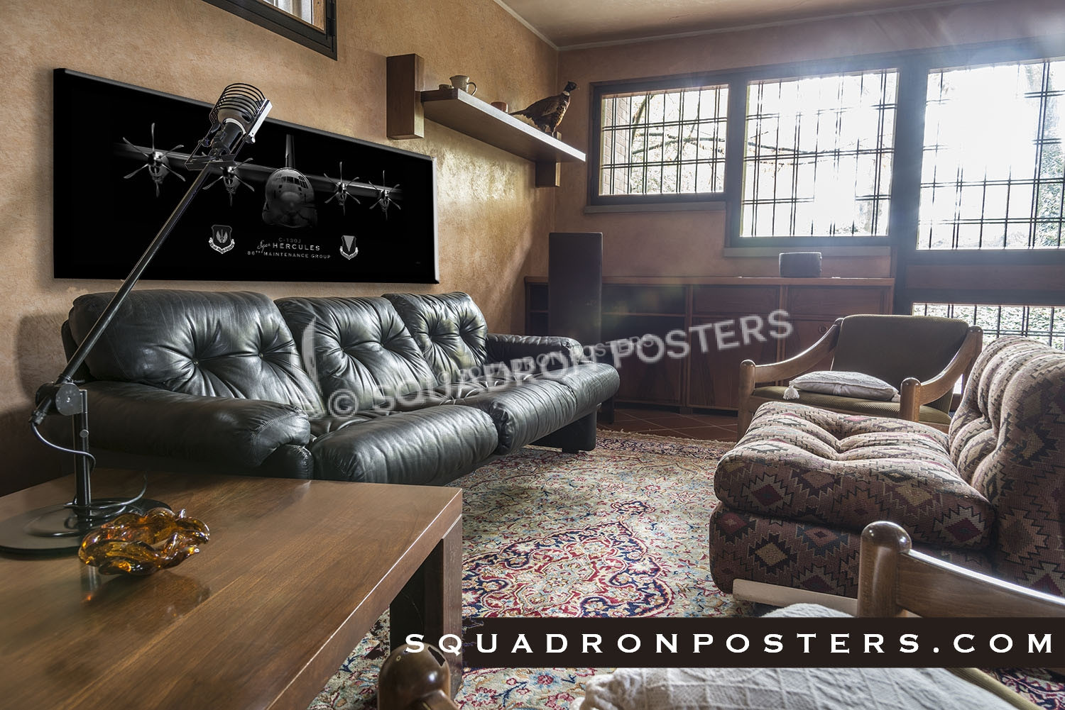 Ramstein 86 MXG C-130J JET BLACK 60x20_SP01320-aircraft-squadron-graphics-lithograph-litho-jet-black-aviation-art