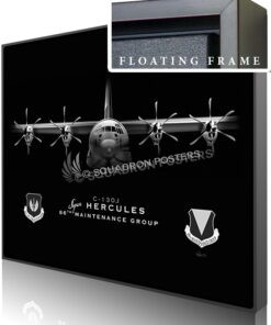 Ramstein 86 MXG C-130J JET BLACK SP01319-featured-canvas-framed-aircraft-lithograph