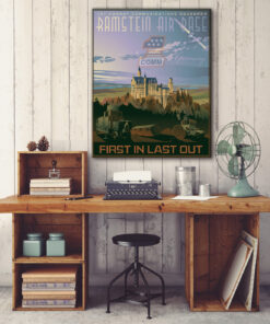 Ramstein Air Base 1st Combat Communications Squadron vintage style military canvas art by Squadron Posters SP02028