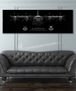 C-130J 86 MXG Jet Black Super Wide Canvas Print