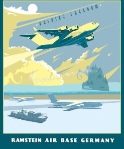 Ramstein Air Base, C-17 Ramstein_AB_C-17_SP01419-featured-aircraft-lithograph-vintage-airplane-poster-art