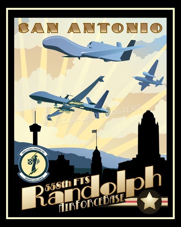 Randolph_RQ-4_MQ-9_558th_FTS_SP01522-featured-aircraft-lithograph-vintage-airplane-poster-art