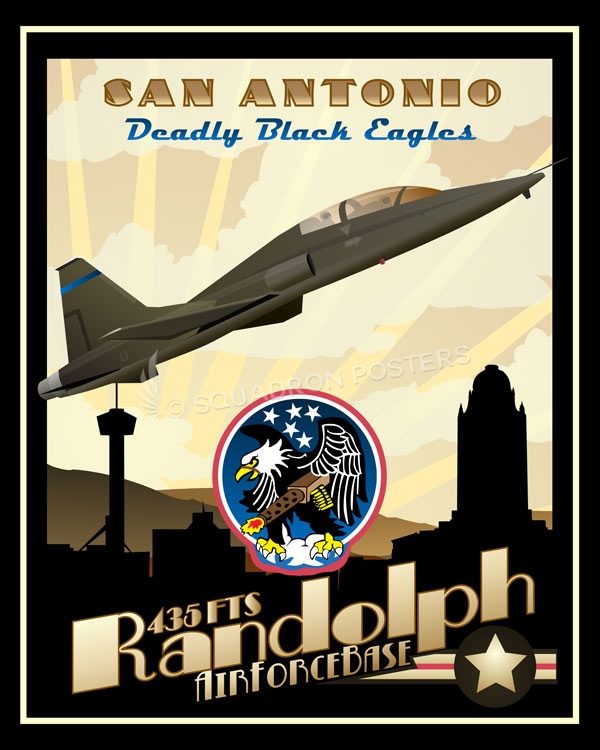 Randolph AFB T-38 435th FTS version 2 Randolph_T-38_435th_FTS_SP01460-featured-aircraft-lithograph-vintage-airplane-poster-art