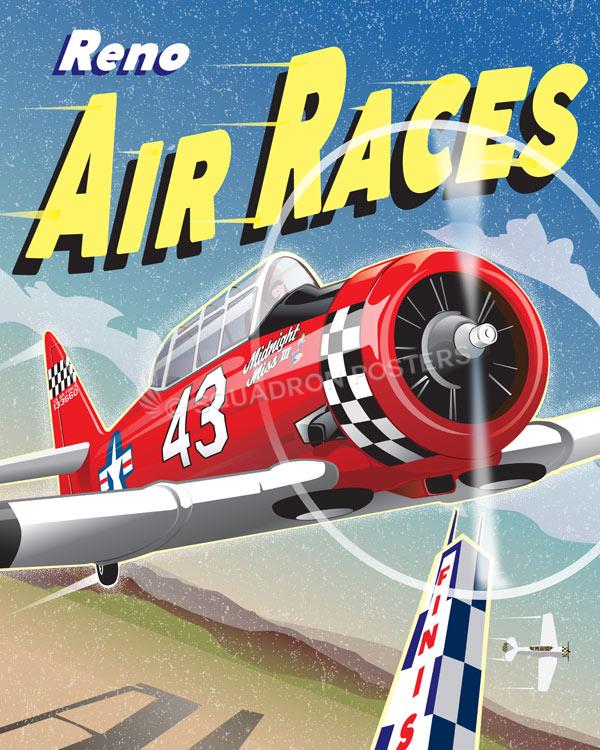 Reno-Air-Races-featured-aircraft-lithograph-vintage-airplane-poster