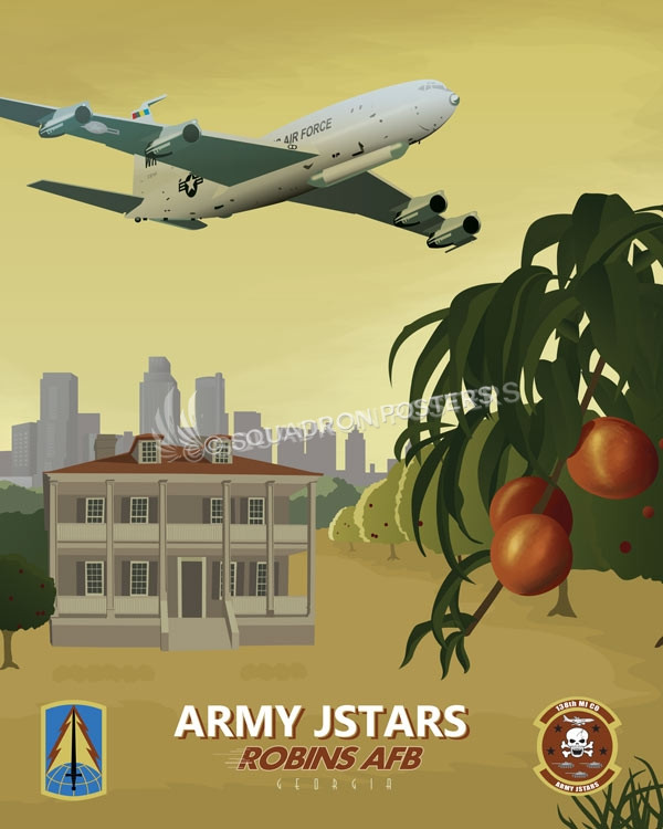 Robins_AFB_Army_JSTARS_SP01013-featured-aircraft-lithograph-vintage-airplane-poster-art