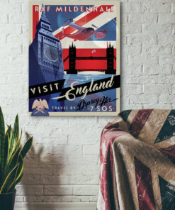 Royal Air Force Station Mildenhall 7th SOS, CV-22B Osprey vintage style military aviation canvas travel poster by Squadron Posters SP01179